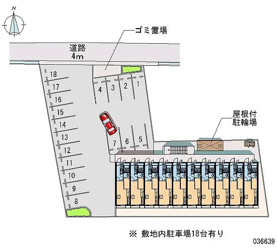 ★手数料０円★倉敷市中畝４丁目　月極駐車場（LP）